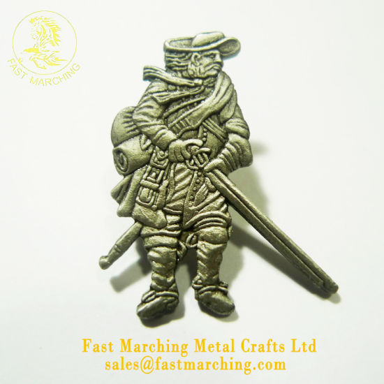 Custom Personalized Gift Scissors Shaped Sword Lapel Pin Army Badge