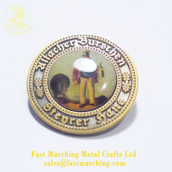 Factory Price Custom Magnetic Button Epoxy Metal Badge Printing