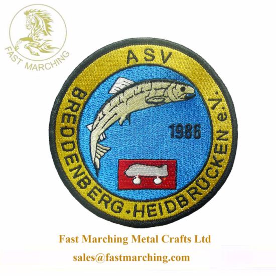 Wholesale Custom Brand Self Adhesive Fabric Badge Embroidery Patch