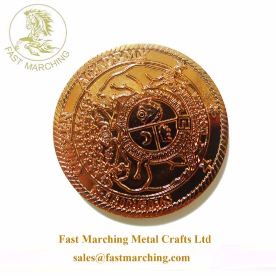 Customized Die Casting Precious Metal Plated Tungsten Awards Gold Coin