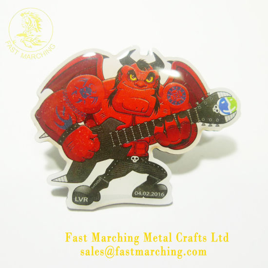 Good Quality Custom Name Printed Cartoon Lapel Pin Magnet Badge