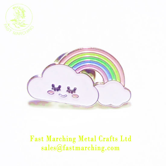 Custom Securitas Pin Rainbow Metal Logo Badge Maker with Adhesive