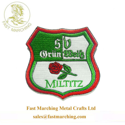 Wholesale Custom Embroidered Badge Self Adhesive Patches Rose for Clothing