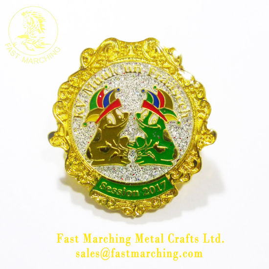 Custom Wholesale Tinplate Material Medal Emblem Chrome Enamel Badge Makers