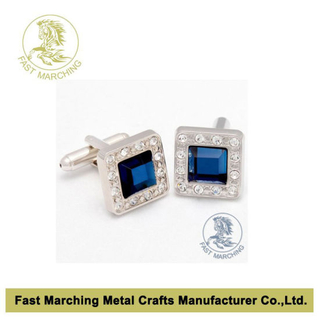Custom Clothes Cufflink Cuff Links with Crystal at Factory Price
