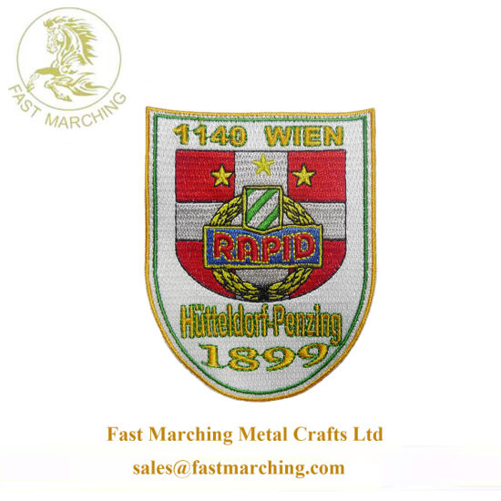 Good Quality Custom Securitas Lapel Pin Embroidered Patches Letter Suit Badge