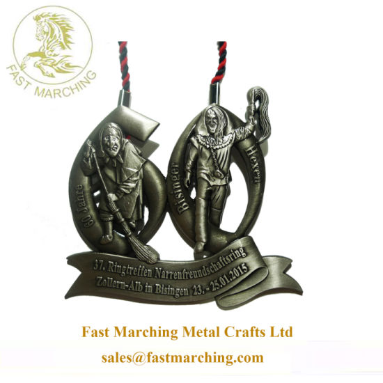 Custom Good Quality Fabric Ribbon Trophy Cup Metal Medal Maker