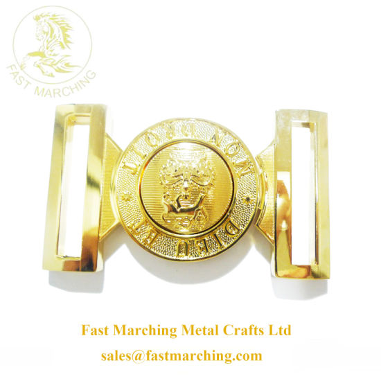 Factory Price Custom Good Quality Adhesive Gold Medal Metal Cap Badge