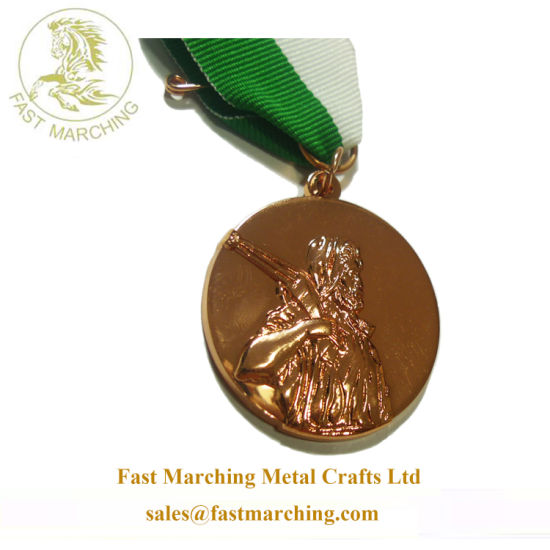 Factory Price Honour Finisher Medallion Gift Green Medal Ribbon
