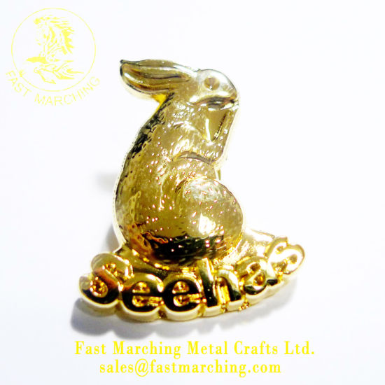 Custom Magnetic Button 3D Clip Safety Pin Awards Gold Badge