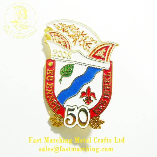 Custom Securitas Pin Rainbow Metal Logo Badge Maker with Adhesive