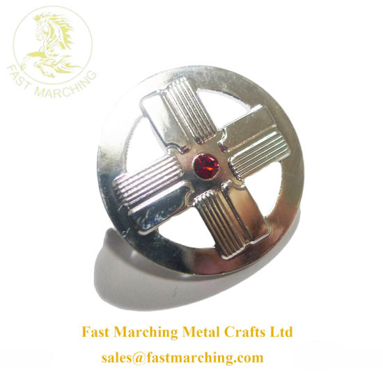 Factory Price Custom Good Quality Adhesive Gold Medal Metal Cap Badge