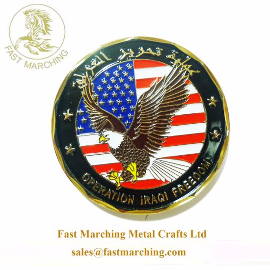 Custom Legendary Kiddie Eagle Commemorative Metal Enamel UK Coins