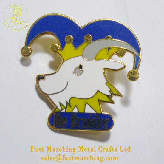 Custom Crystal Stone Flame Football Collar Emblem Badge Lapel Pins