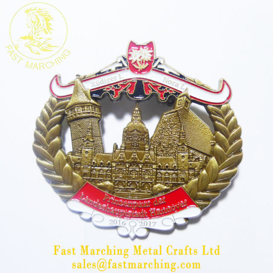 Custom Factory Price Domino′s Pizza Metal Logo Badge Flag Lapel Pin