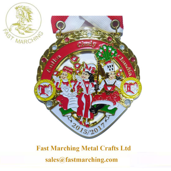 Customized Ribbons Finisher Enamel Emblems Dance Medals for Sports