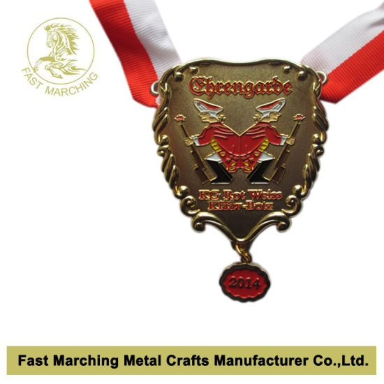 Metal Sports Medal with 3D Effect, Medallion with Crystals (stones)