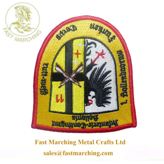 Woven Patch Velcro Backside Embroidered Pilot Gun Manufacturer Clothes Patches