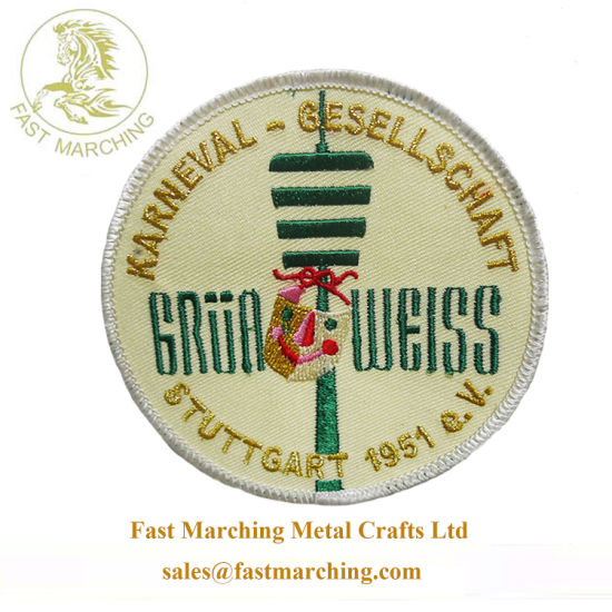 Custom Wholesale Iron on Embroidered Bullion Event Badge Clothing Patches
